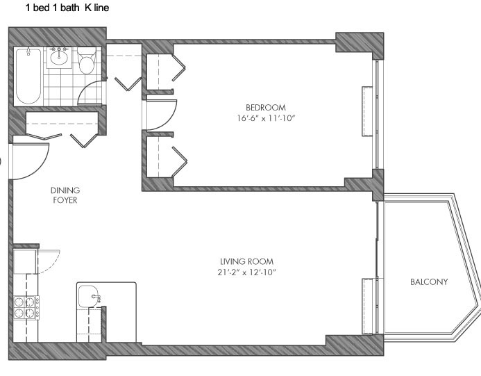 1 bede floor plan-K line